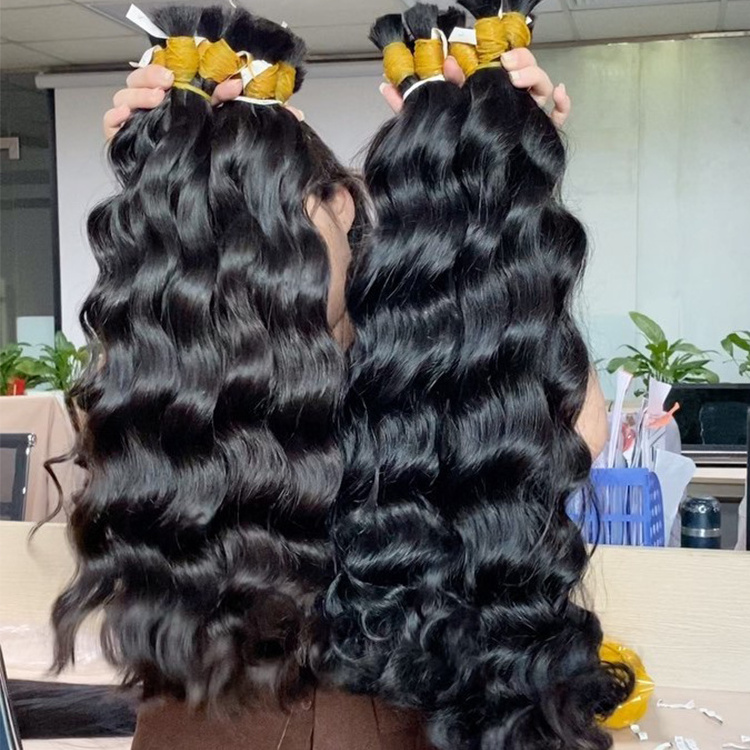 Wholesale raw indian vietnamese bulk virgin human hair deep wave bulk braiding human hair for braiding