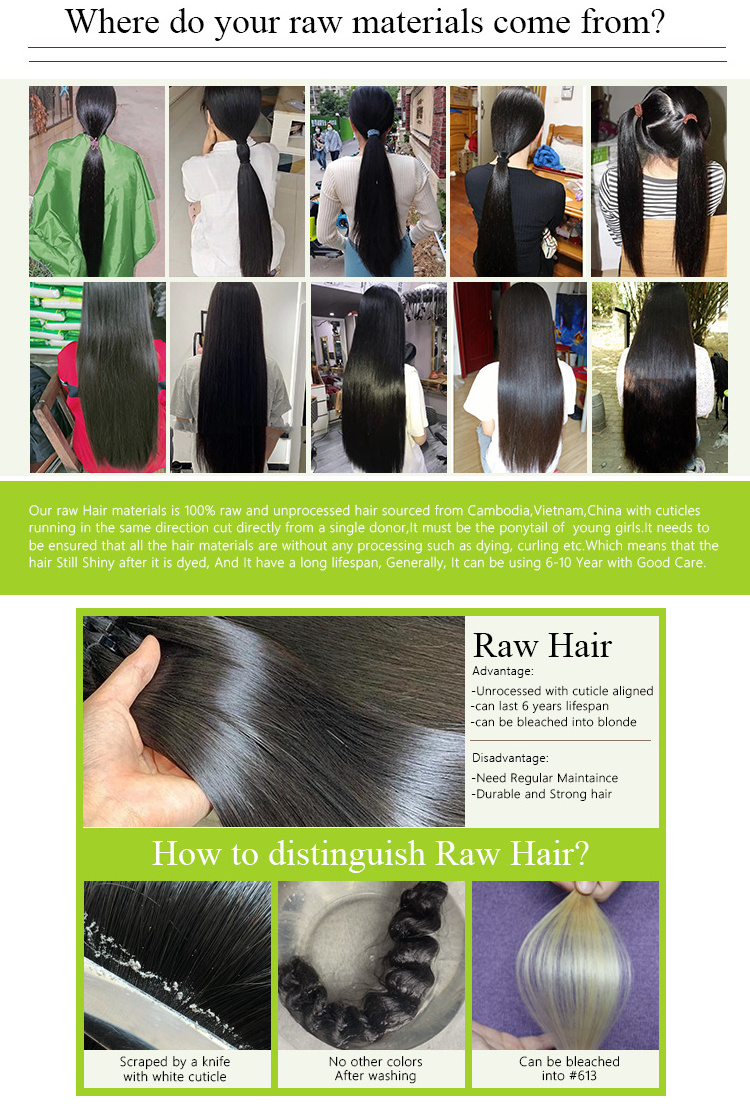 12A Grade Raw Cambodian Hair Double Drawn Raw Virgin Cuticle Aligned Human Hair single donor raw indian hair Vendor