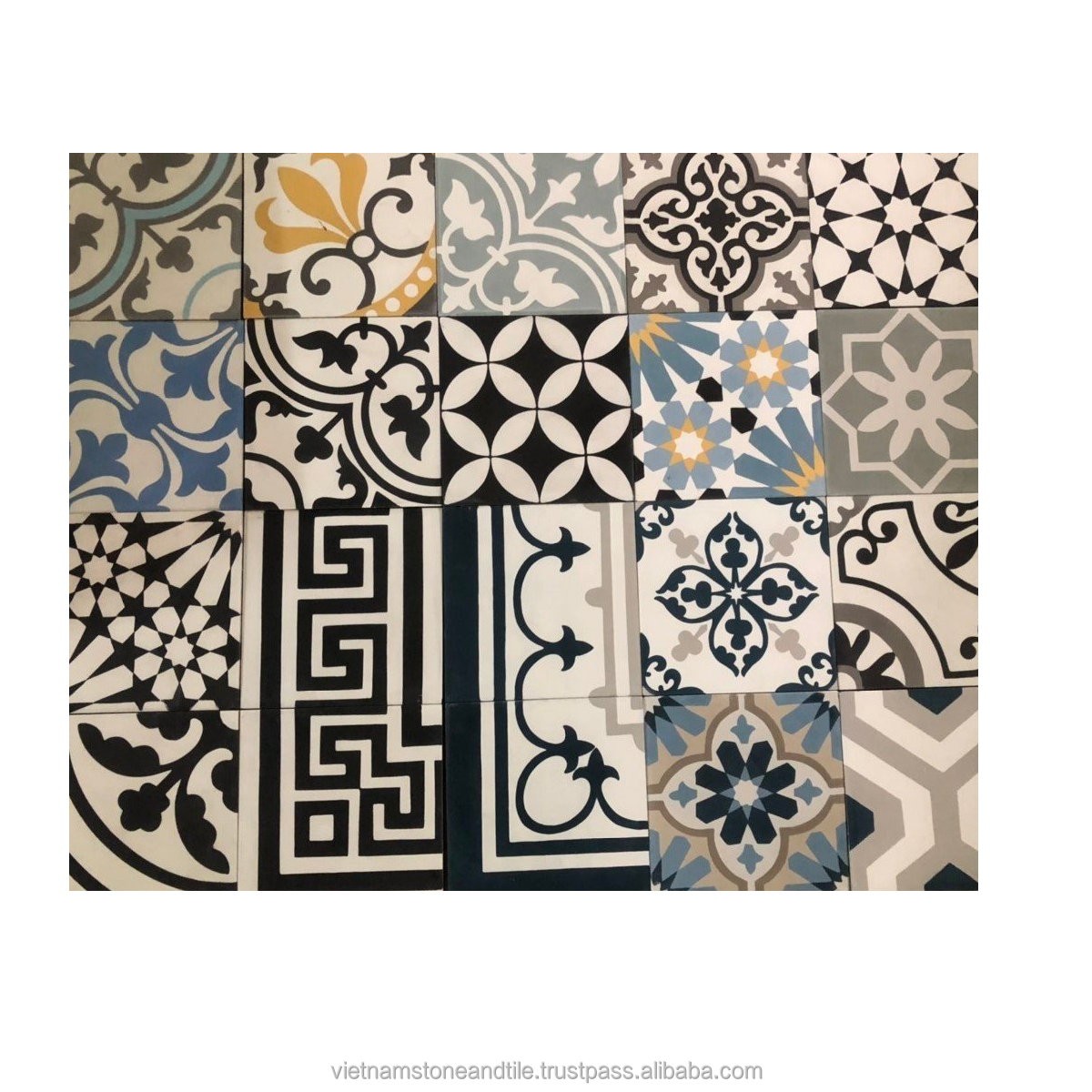 2024 New Handmade Barcelona Marrakech Style Cement Tiles Small Flexible Wall Cladding for Floor Decoration Made in Vietnam