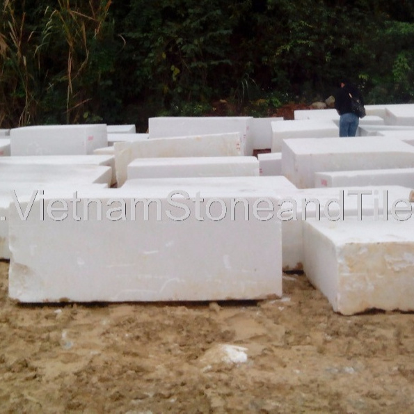 Vietnam White Marble Stone Blocks Fawless Large White Marble Stone Blocks  Rough White Marble Blocks