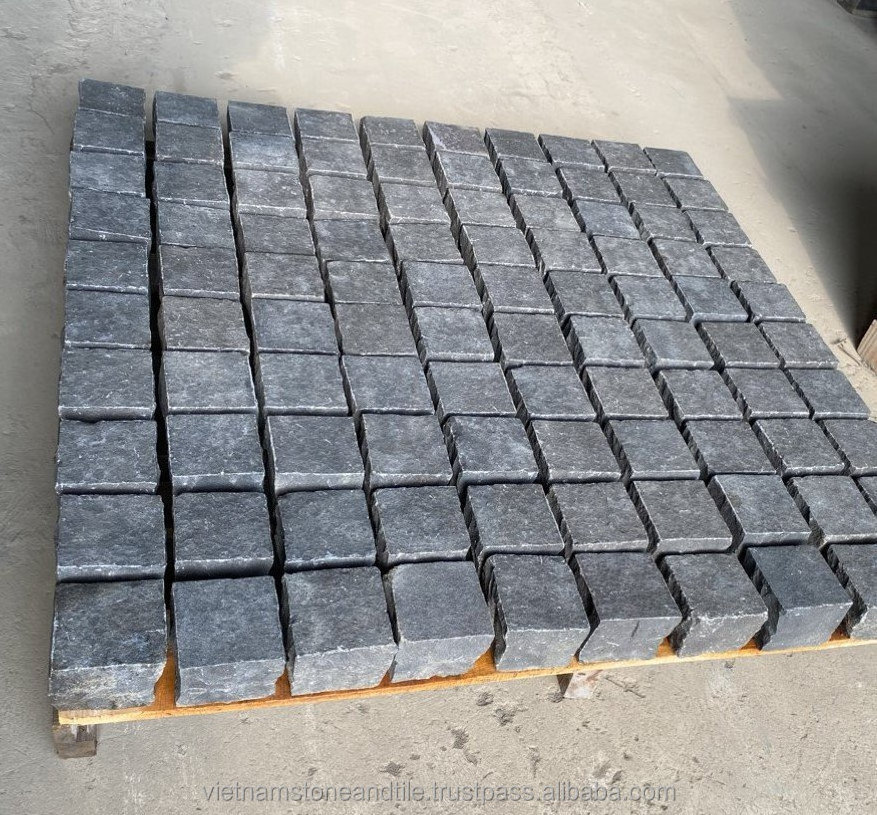 Best Quality Paving Stones Wholesale Price Black Basalt Cobble 10x10cm Cubic Basalt Flexible Cladding Wall and Floor Tiles