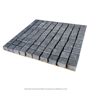 High Quality Vietnam Stock Black Basalt Cubic  Black and Grey Basalt Cobble Cubic 100x100x76mm Outdoor Pavers Natural Cobbles