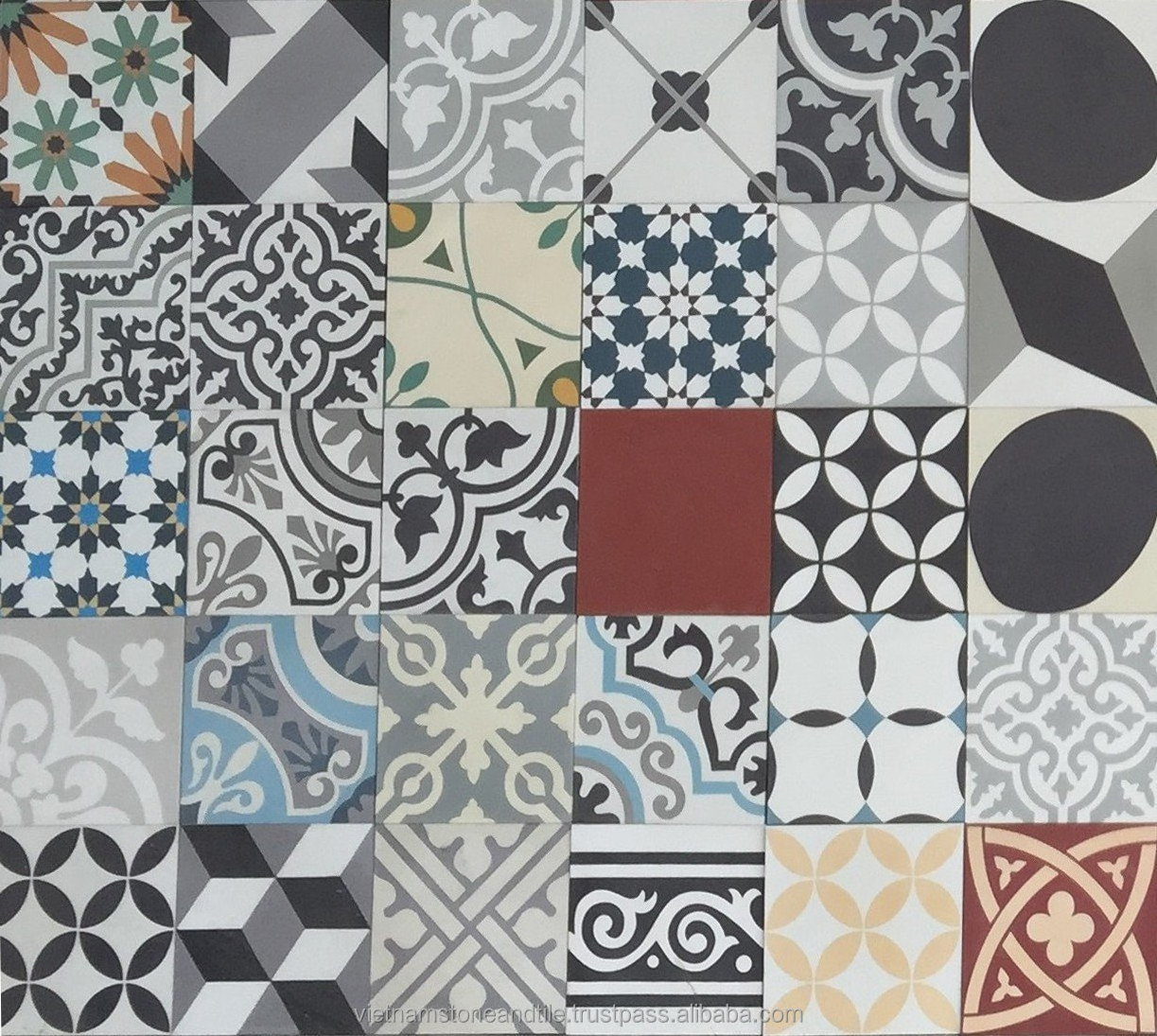 Vietnam Product Made in Vietnam Cement Tiles Handmade Moroccan Barcelona Tiles Cladding Wall Flexible Tiles for Floor