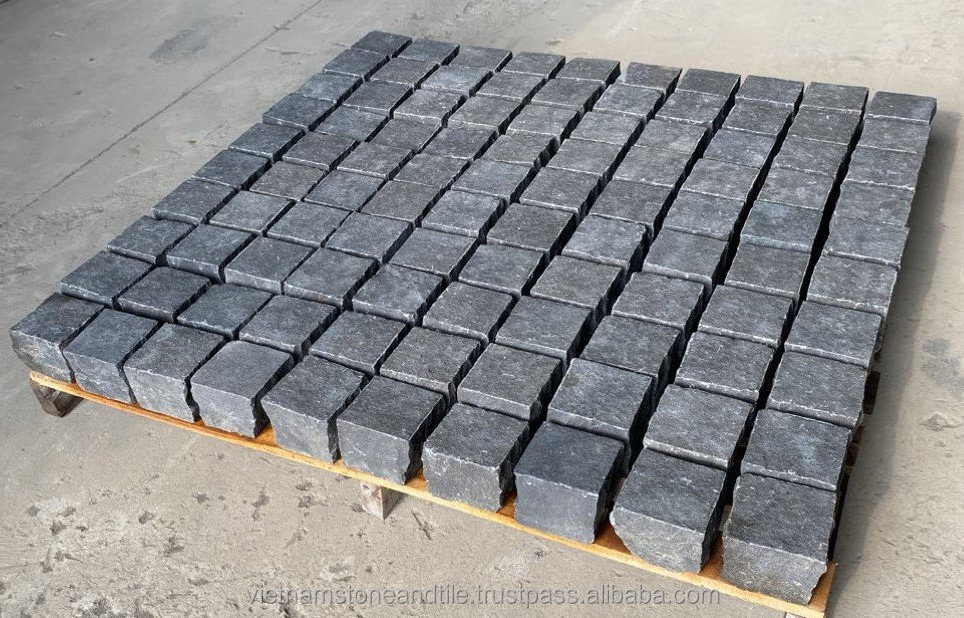 Wholesale Price Basalt Cobbles 10x10x10cm Best Quality Natural Marble Black Grey Basalt Tiles for Indoor Outdoor Cladding