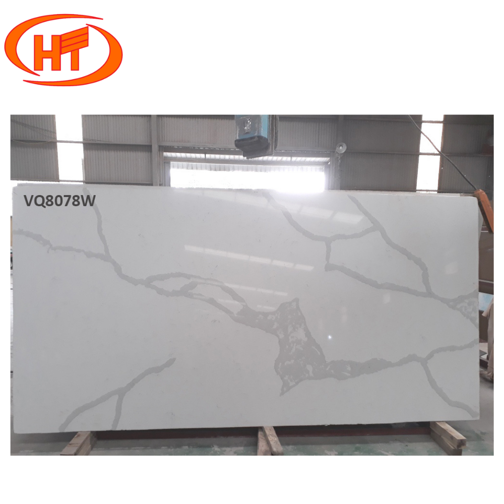 Free sample Calacatta Big Veins White Quartz 8078 Quartz stone slabs quartz made kitchen countertop and bathroom ready to ship