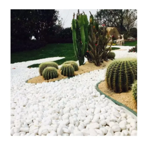 Landscaping Decor Wash Tumble Finished Floor Vietnam Round Granite White Color Pebble Stone for Garden Paver