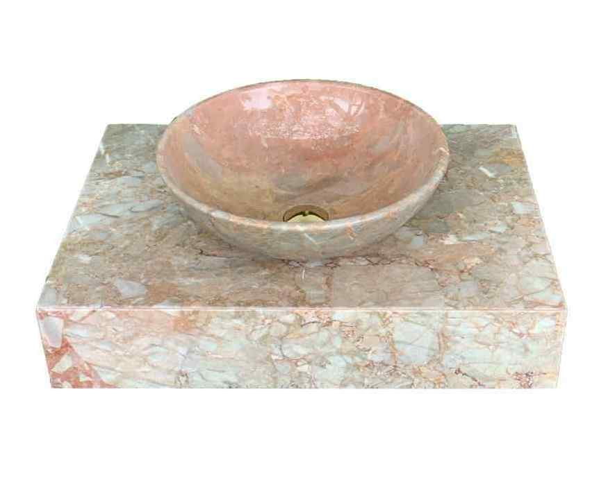 Pink Marble Shampoo Sink 3cm thickness made in Vietnam Factory Pink Color Round Shape Cheap price in Bulk Quantity