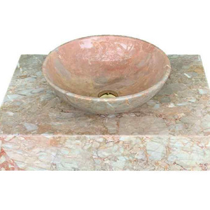 Pink Marble Shampoo Sink 3cm thickness made in Vietnam Factory Pink Color Round Shape Cheap price in Bulk Quantity