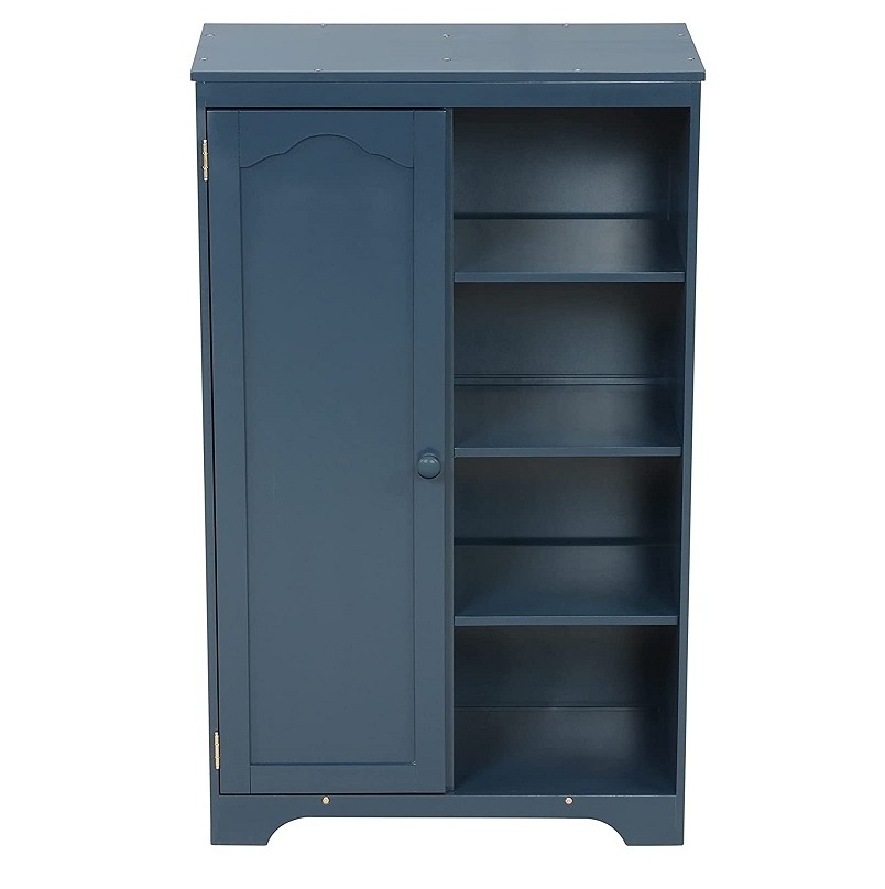 Viet Nam Supplier Wardrobe Closet with Hanging Rod for Bedroom, Wood Armoire Wardrobe with 4 Tier Shelves, Freestanding Wardrobe