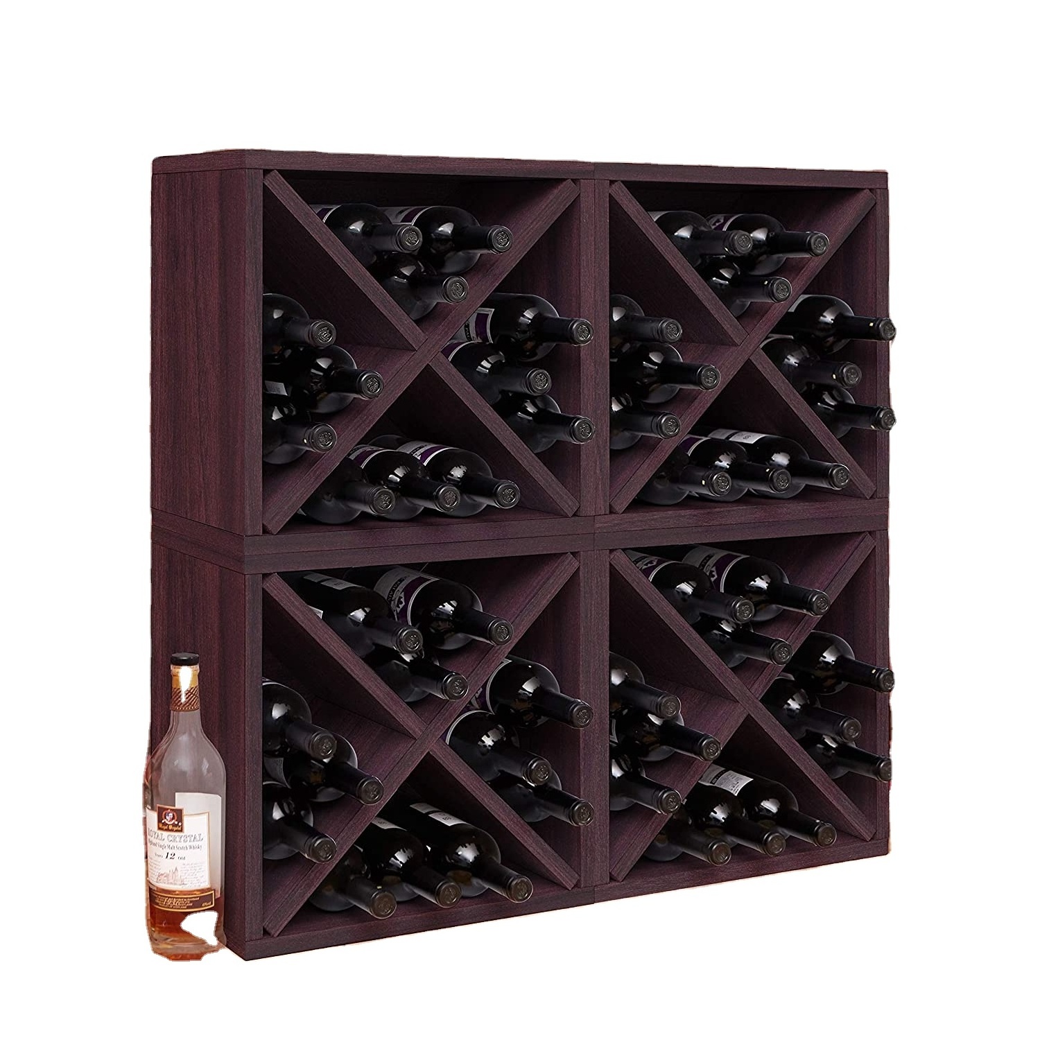 Basics Tabletop Wine Rack Storage and Organizer Sustainable Unique Design in the Kitchen Room, Living Room Wine Cabinet Space