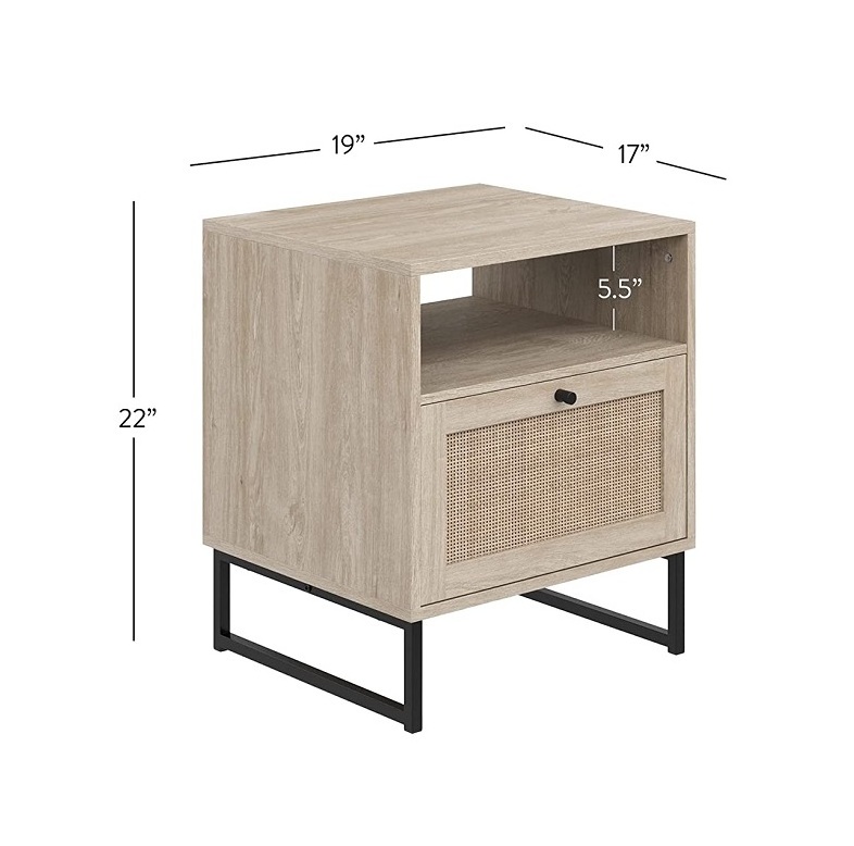 Hot sale modern special design End Table Wood Finish & Matte Accents with High Quality Storage for Living Room or Nightstand, Be