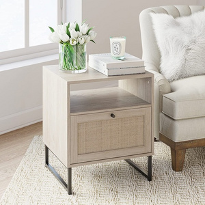 Hot sale modern special design End Table Wood Finish & Matte Accents with High Quality Storage for Living Room or Nightstand, Be