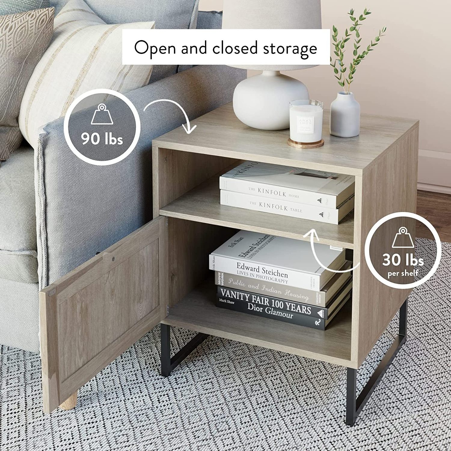 Hot sale modern special design End Table Wood Finish & Matte Accents with High Quality Storage for Living Room or Nightstand, Be