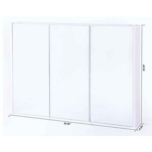 Super sale White Wall Mounted Bathroom/ Powder Room 3 shelves Mirrored Door Vanity Cabinet Modern Design