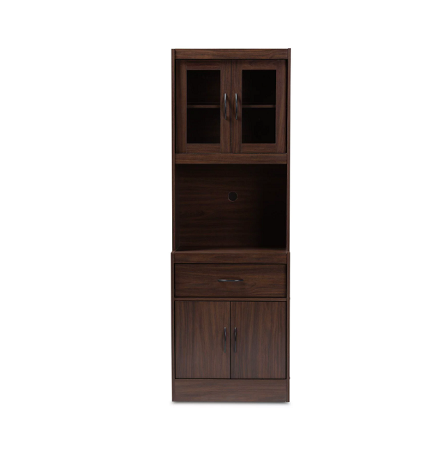 High Quality Plywood White and Cherry Finished Kitchen Cabinet and Hutch with Drawers and Shaker Door from Viet Nam