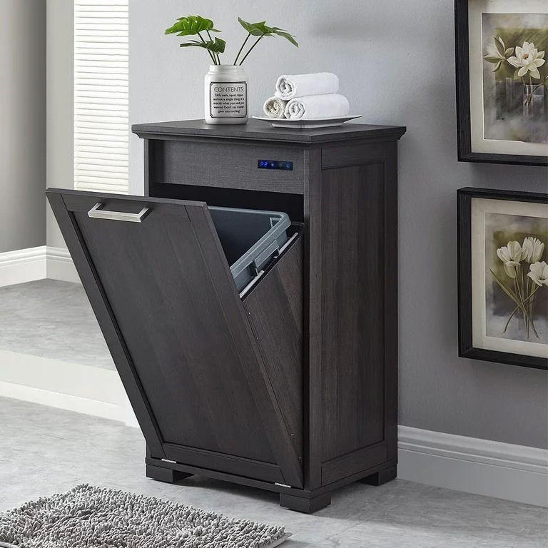 Wholesale Trash Bin Cabinet or Laundry Hamper-Wooden Cabinet Garbageto Hide Trash With Pull-Out Drawer Storage