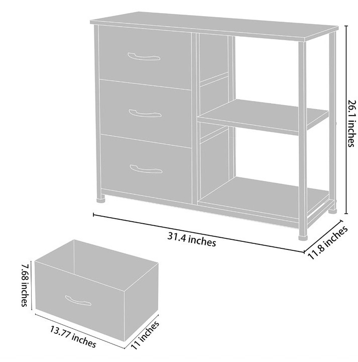 Foldable 4 Drawer Organizer Unit with 2 Shelve Storage Chest for Office & organizer storage boxes home