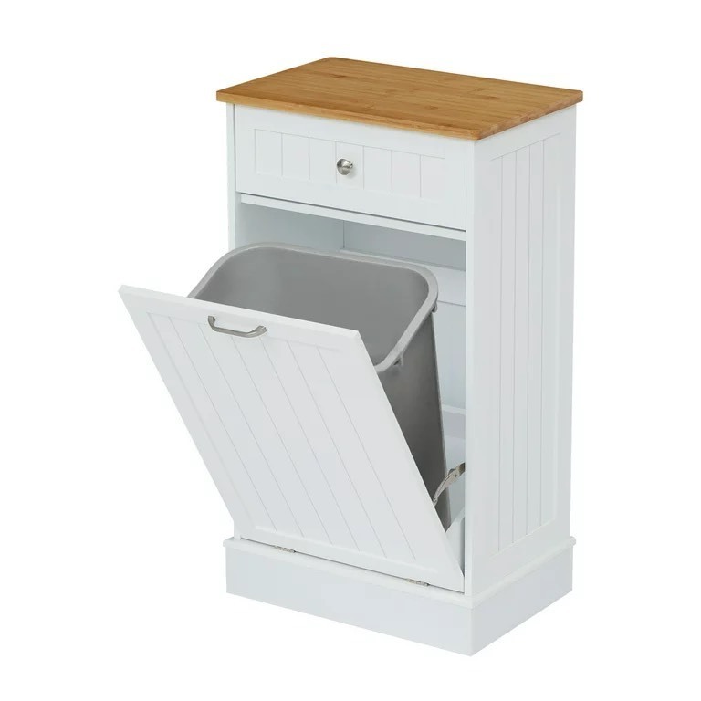 Wholesale Trash Bin Cabinet or Laundry Hamper-Wooden Cabinet Garbageto Hide Trash With Pull-Out Drawer Storage