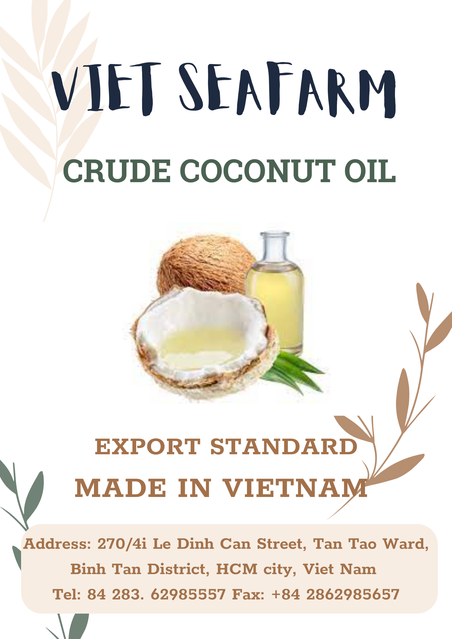 Wholesale Premium Crude Coconut Oil With High Quality And Best Price From Vietnam - Available Sample