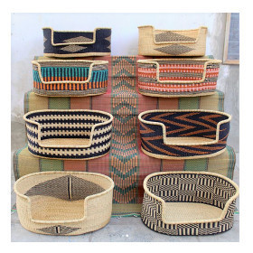 Best seller Handwoven wicker rattan seagrass pet bed baskets for dogs and cats seagrass pet house 	pet dog house from Vietnam