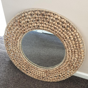 Round Natural Seagrass Mirror Wall Hanging Mirror Vintage Decoration In Living Room Bed Room Made In Vietnam