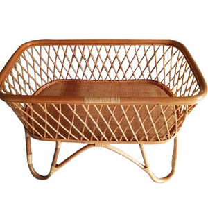 Hot Sale High Quality Hand-woven Healthy Eco-friendly Rattan Baby Crib for kids from Vietnam factory