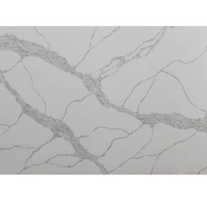 LQ-925 Calacatta Quartz Stone Kitchen White Quartz Countertop With Grey Veins Backlit Quartz Countertop Price Per Square Foot