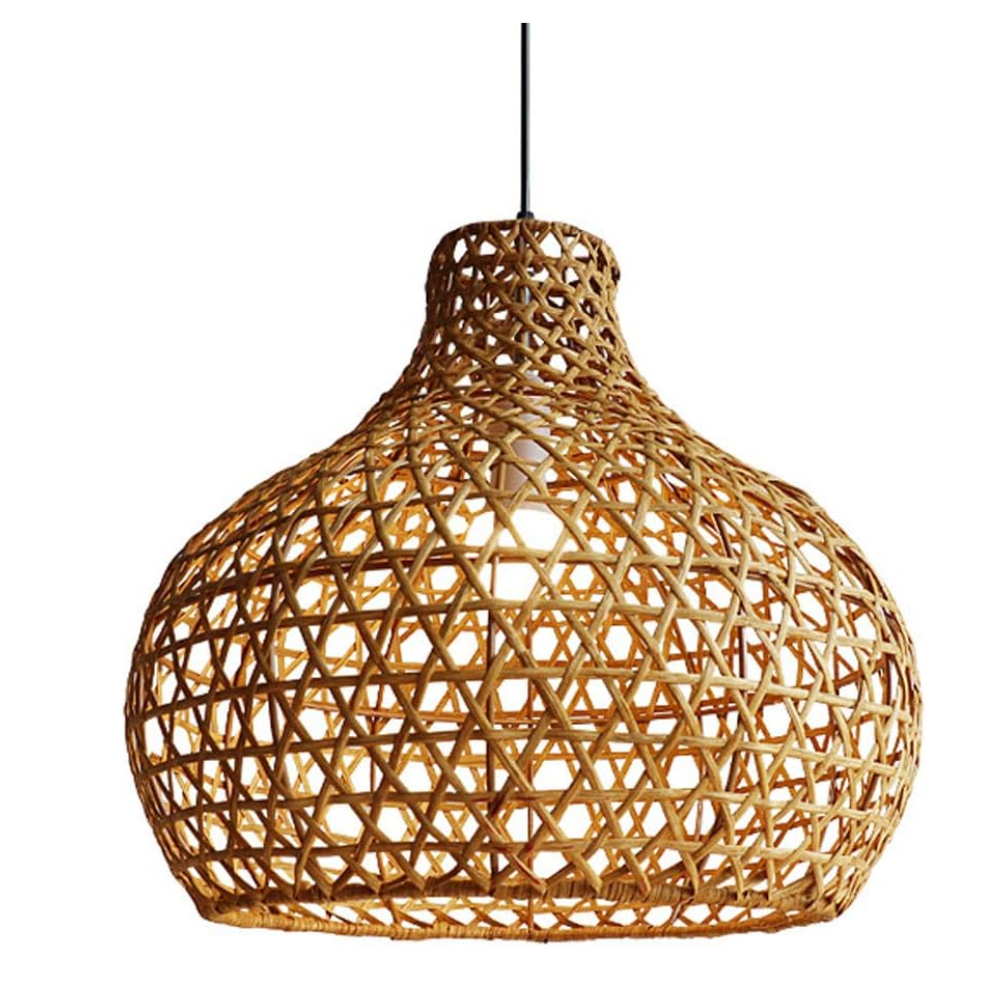 Boho Rattan ceiling light for home decor, Unique Rattan lampshade in Vietnam  DM045 Bamboo Pendant Lights Vietnam manufacturer