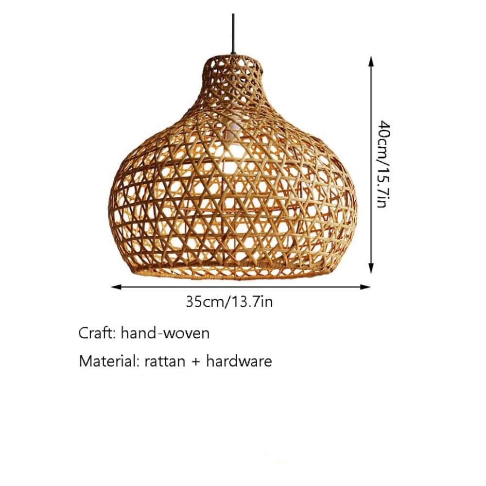 Boho Rattan ceiling light for home decor, Unique Rattan lampshade in Vietnam  DM045 Bamboo Pendant Lights Vietnam manufacturer