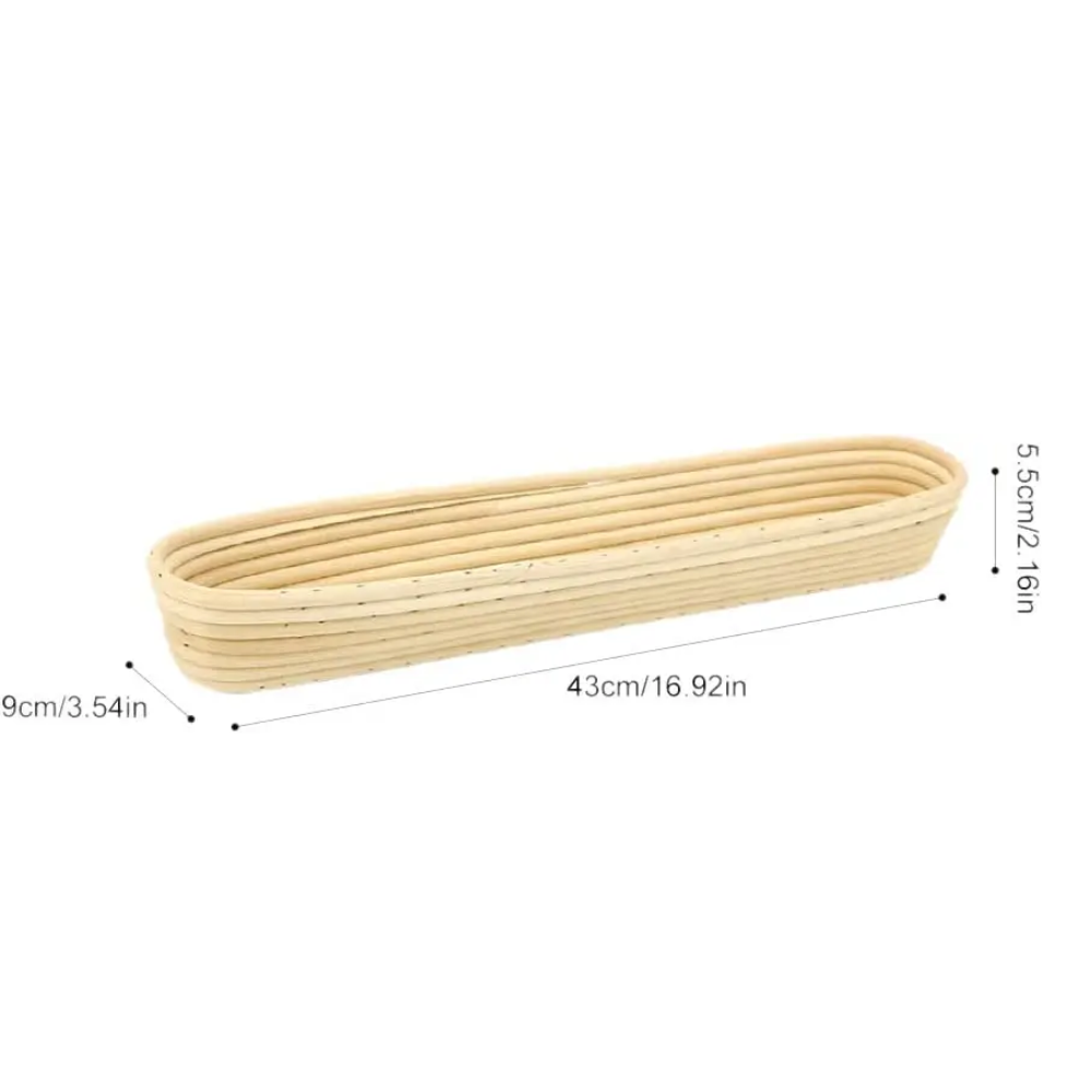 Hot Sale Brotform Long Bread Dough Proofing Proving Rattan Basket Natural Rattan Fermentation Wicker Basket