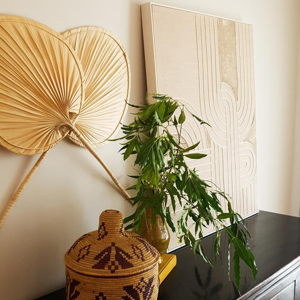 Handmade Palm Leaf Fan Wall Decoration/ Hanging WallWholesale, Luxury Home Decor 100% Nature Made In Vietnam