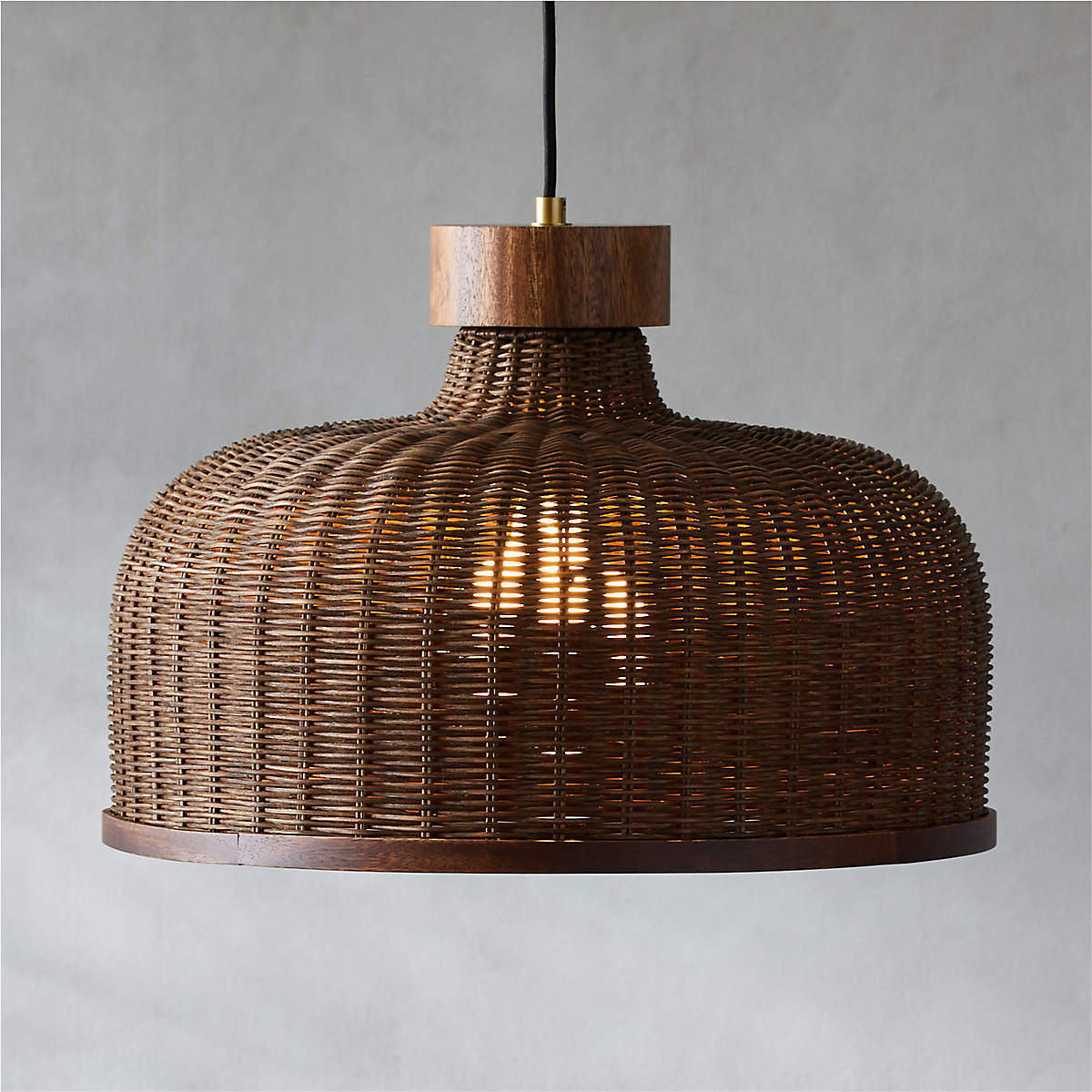 Eco-friendly Hand Woven Rounded Rattan Lamp Cover Lamp Cover Shade Pendant Shade Nordic Modern Style