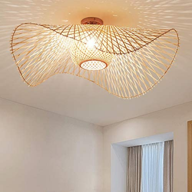 Rustic Style Ceiling Lamp, Lighting Bamboo Lamp Shade  for Living Room Bedroom Restaurant Bar wholesale