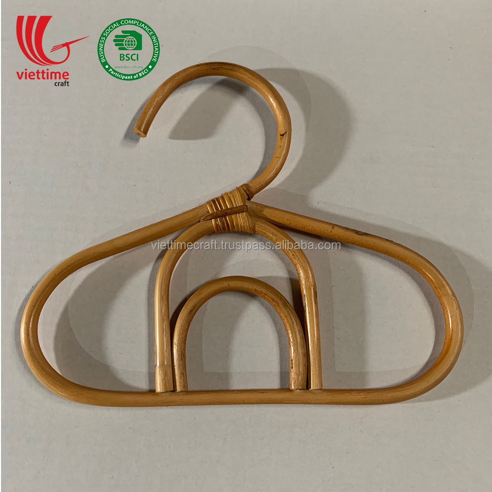 Natural Handmade Rattan coat clothes hanger/ Doll coat hook hanger Wholesale For Neat Home