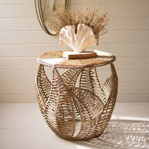 Wholesale Seagrass Furniture Natural Seagrass Round Side Table Coastal Theme Cheap Price Handicraft