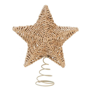 Handwoven Straw Star Tree Topper Decoration Wall Decor For Christmas, Wall Hanging Wholesale Vietnam Manufacturer