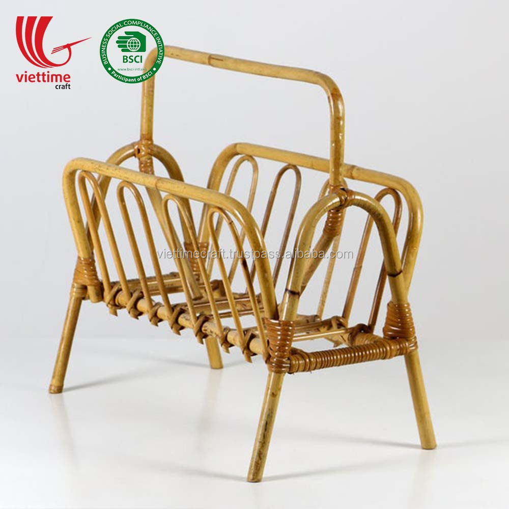 New Design Rattan Shelf Magazine Rack Holder Wholesale Made in Vietnam