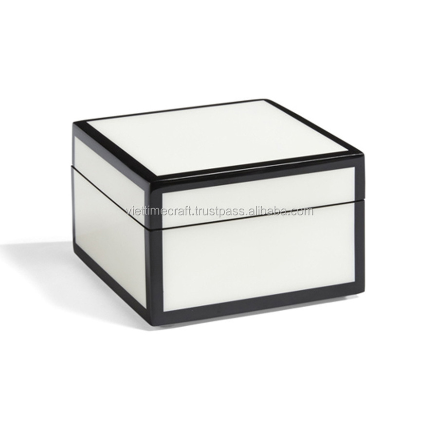 Vietnam lacquer box wholesale, black and white lacquer jewelry box