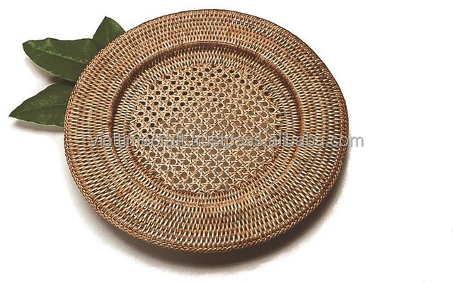 Rattan charger plates/ Charger plates for restaurant/ Vietnam rattan trays