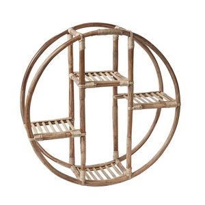 Modern Rustic Bamboo Shelf For Home Decoration Plant Holder Made By Vietnamese Craftsmen Durable High Quality