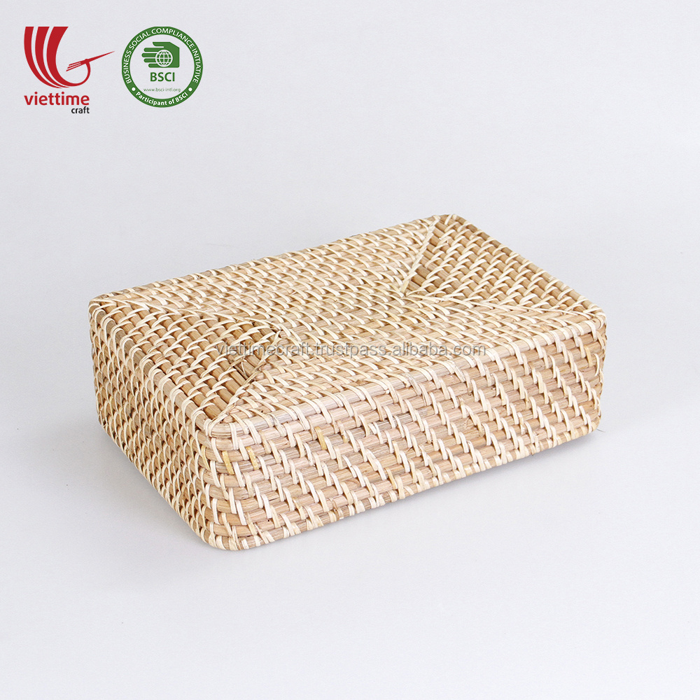 Rattan Storage Basket Boxes Large Plastic White Light Gray Wholesale Made in Vietnam