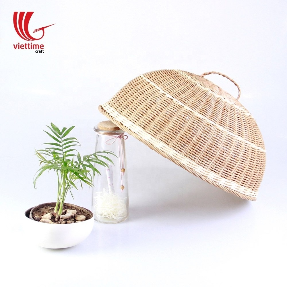 Honey Brown Rattan Food Umbrella Cover/ Dish Cover/ Food Cover Tent