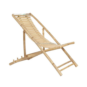 Best Design Foldable Beach Chair Bamboo Beach Lounge Chair For Wholesale Furniture Camping Vietnam