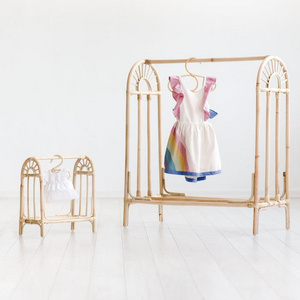 Rattan clothing rack For Kids and dolls set Clothes Rack Rail Warehouse Wholesale