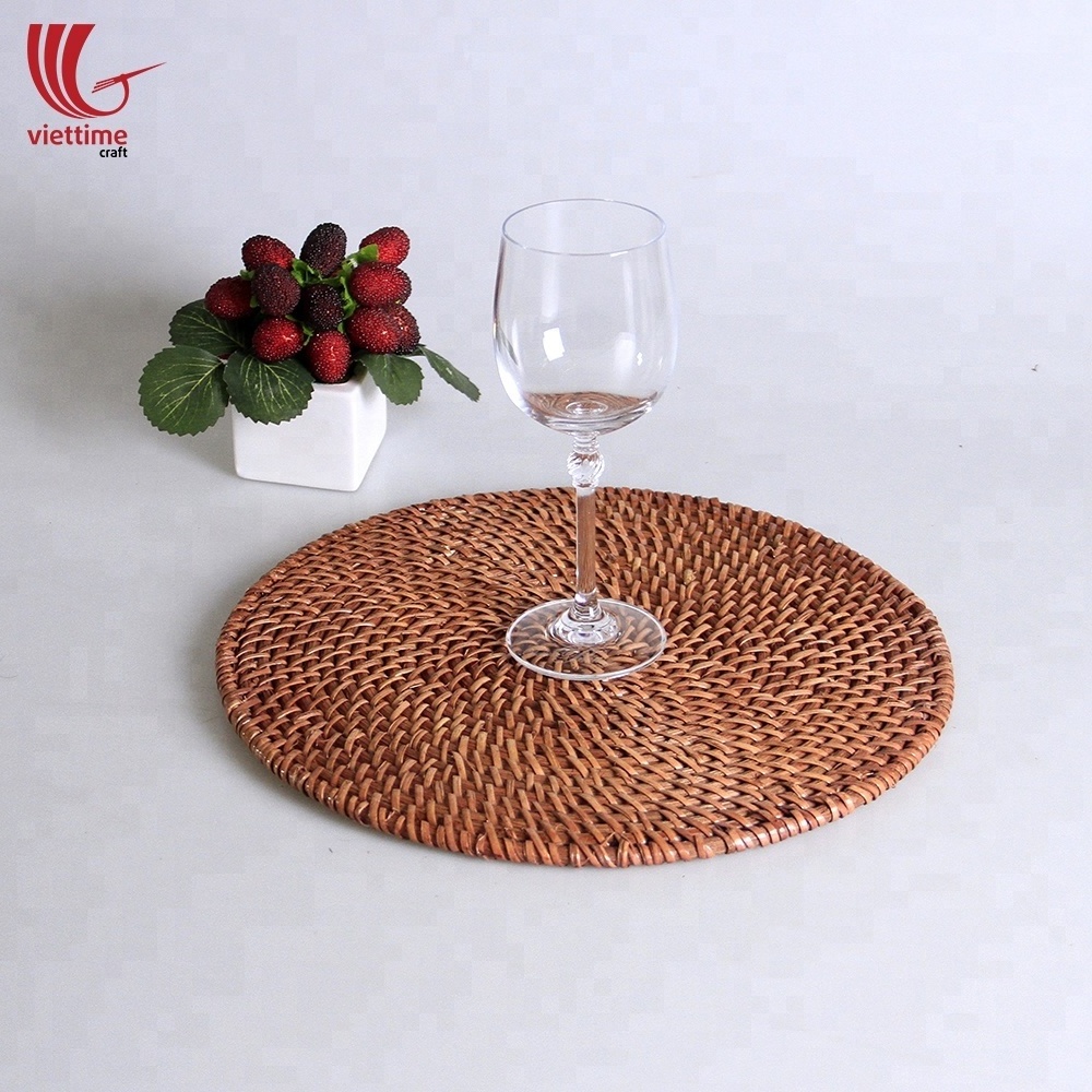 High Quality Vintage Styled Rattan Placemat Wholesale, Rattan Dinning Charger Made In Vietnam