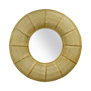 Decorative Rattan Large Round Shaped Mirror With Woven Border Wholesale made in Vietnam