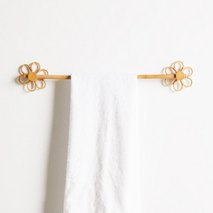 Flower Charm Rattan Towel Bar Wholesale For Bathroom Wall Mounted Bathroom Accessory Towel Rail Towel Wholesale