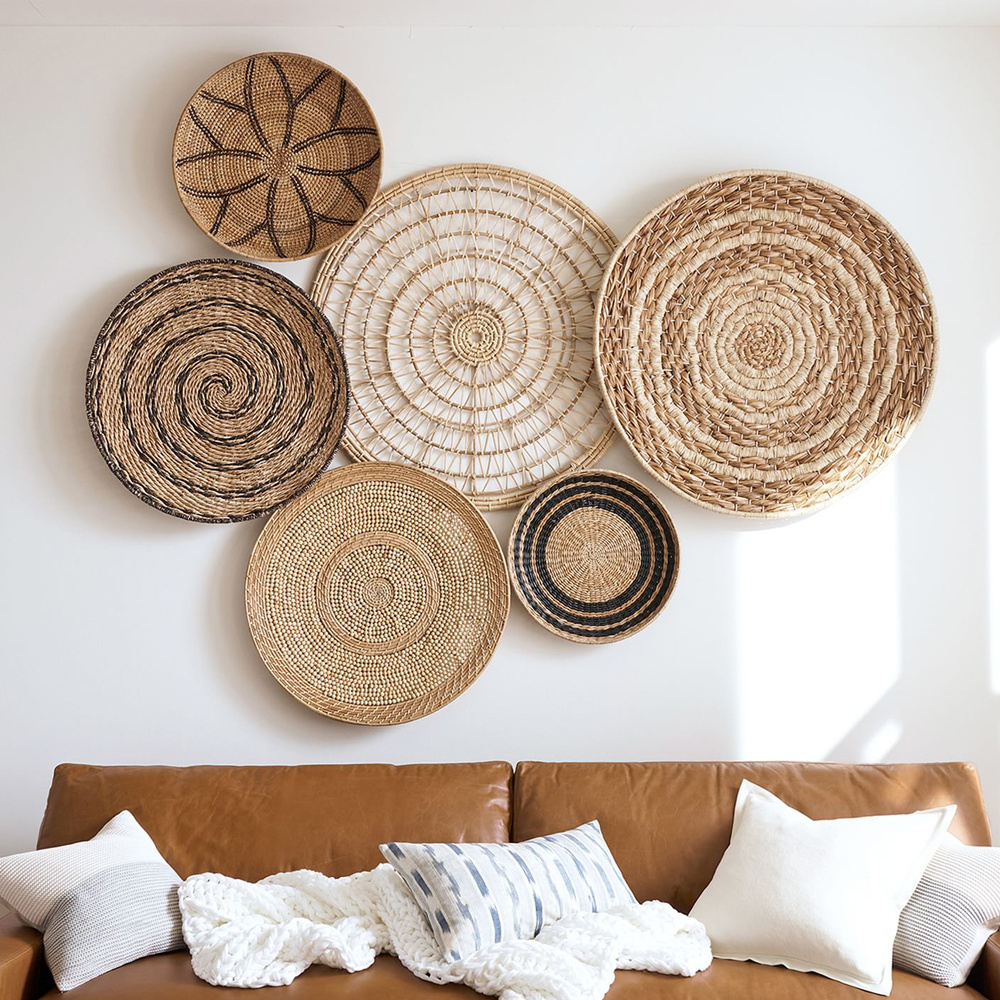 Luxury Seagrass Wall Decor Handwoven Basket Wall Art  For Home Natural Material Home Decoration Wholesale Handmade By Craftsmen