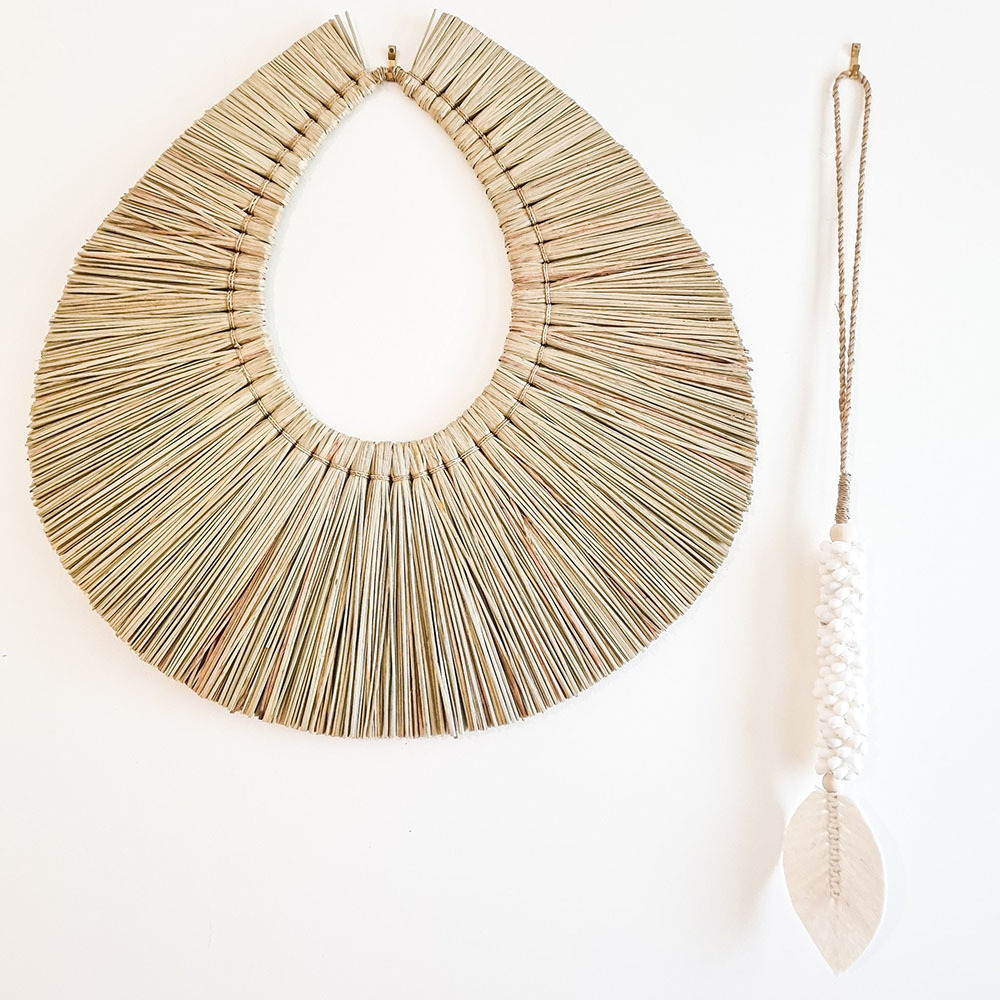 Beautiful Straw Teardrop Wall Decor Hanging, Seagrass Wall Art Wholesale