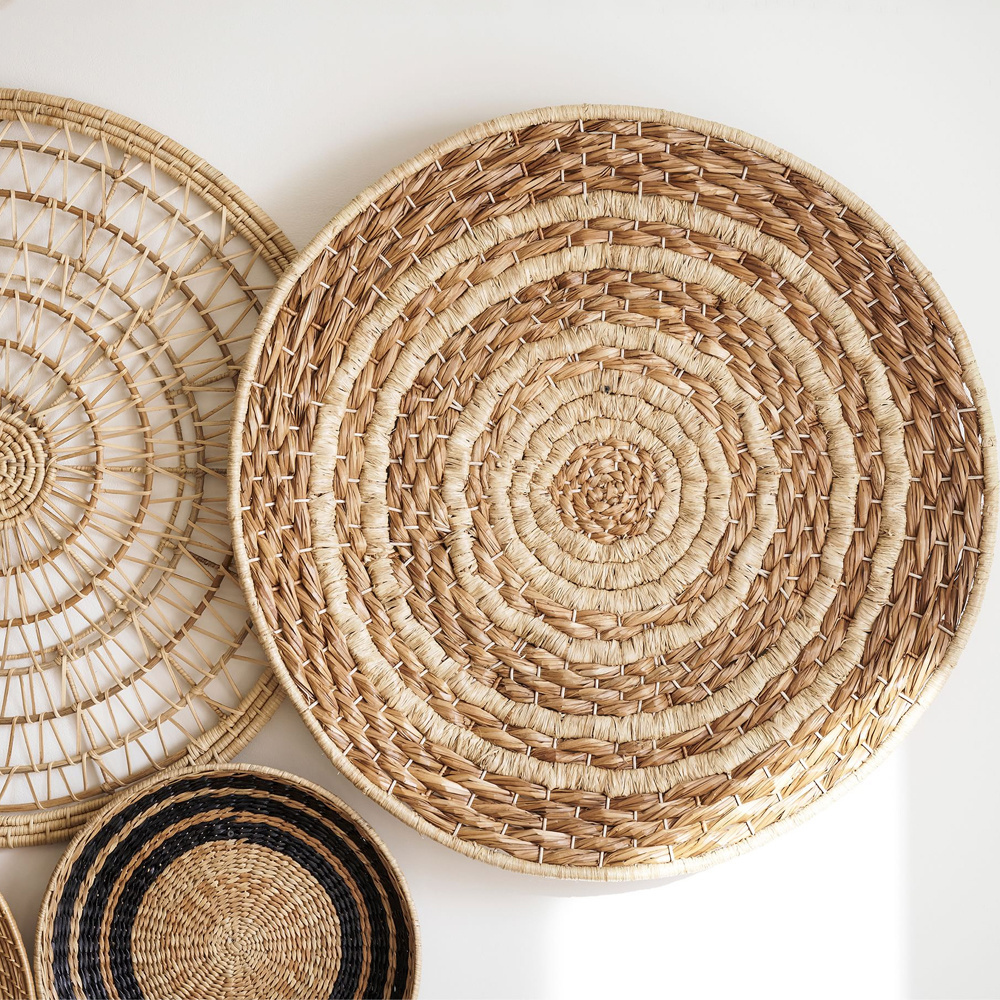 Luxury Seagrass Wall Decor Handwoven Basket Wall Art  For Home Natural Material Home Decoration Wholesale Handmade By Craftsmen